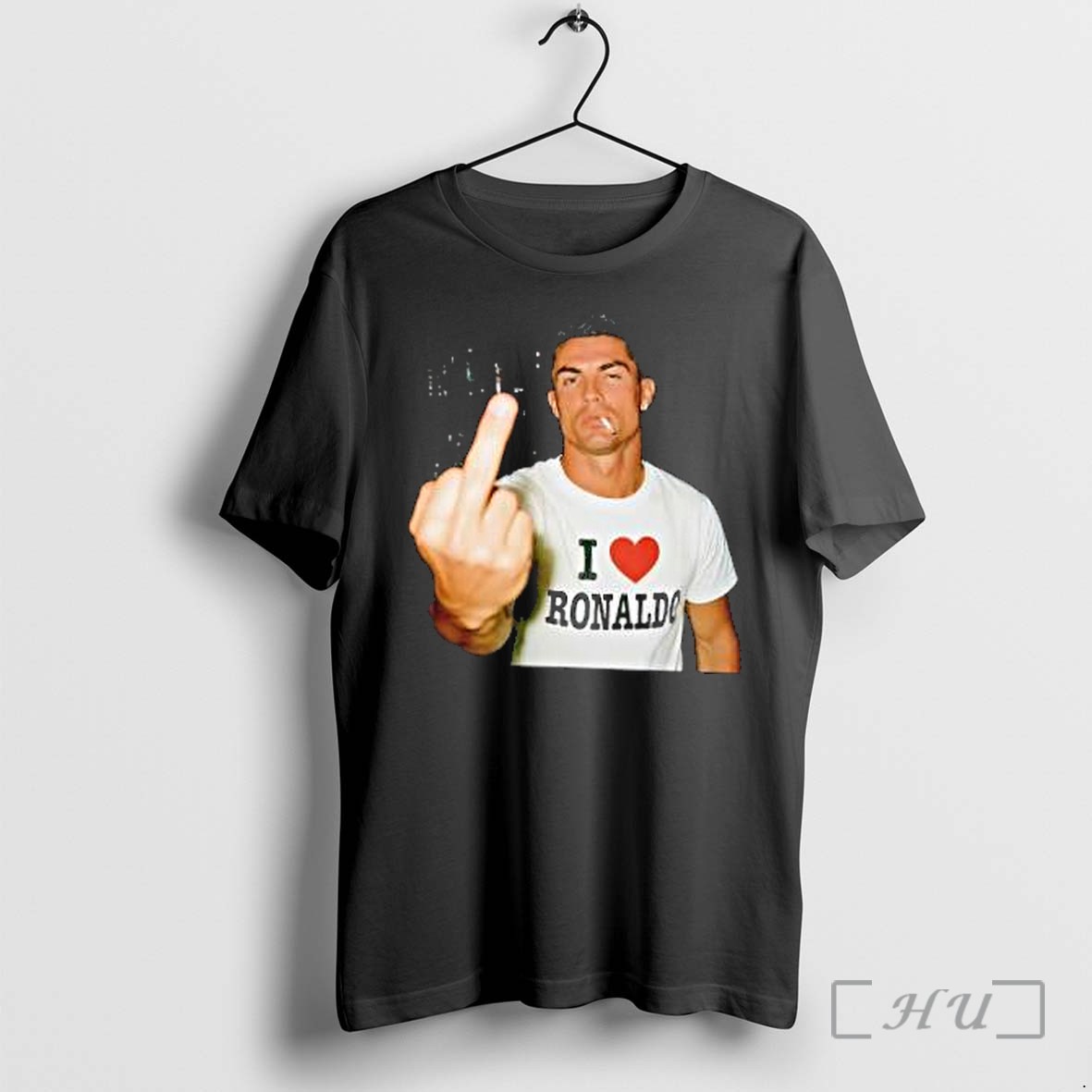 Officials Cristiano Ronaldo Middle Finger Smokes Cigarette I Love Ronaldo Premium T Shirts Sweater Hoodie