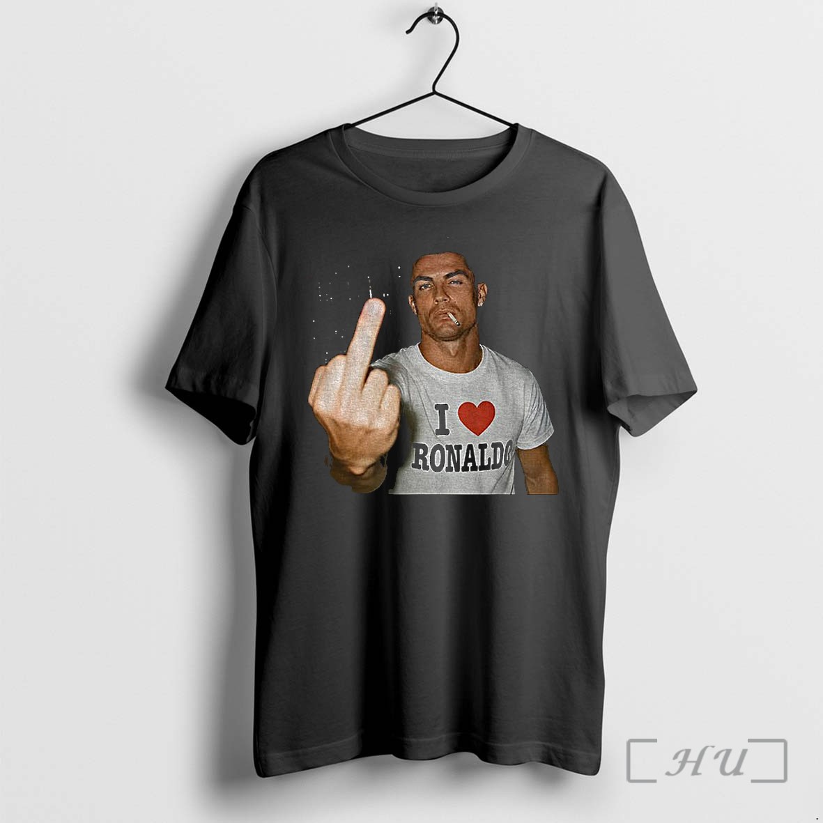 Officials Cristiano Ronaldo Smoking Middle Finger I Love Ronaldo 2026 Premium T Shirts Sweater Hoodie
