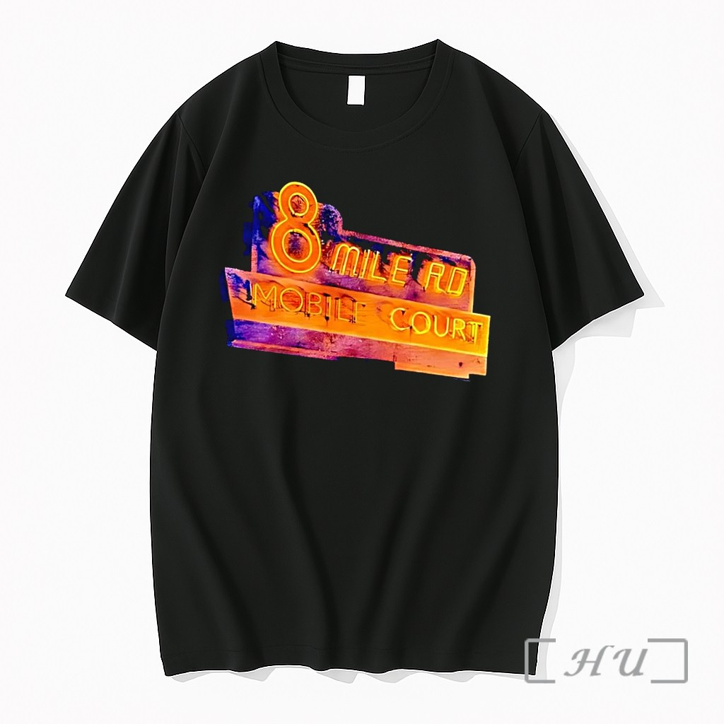 Officials Detroit 8 Mile Road Mobile Court Neon Sign Eminem Movie Culture Hip Hop 2026 Throwback Black Premium T Shirts Sweater Hoodie