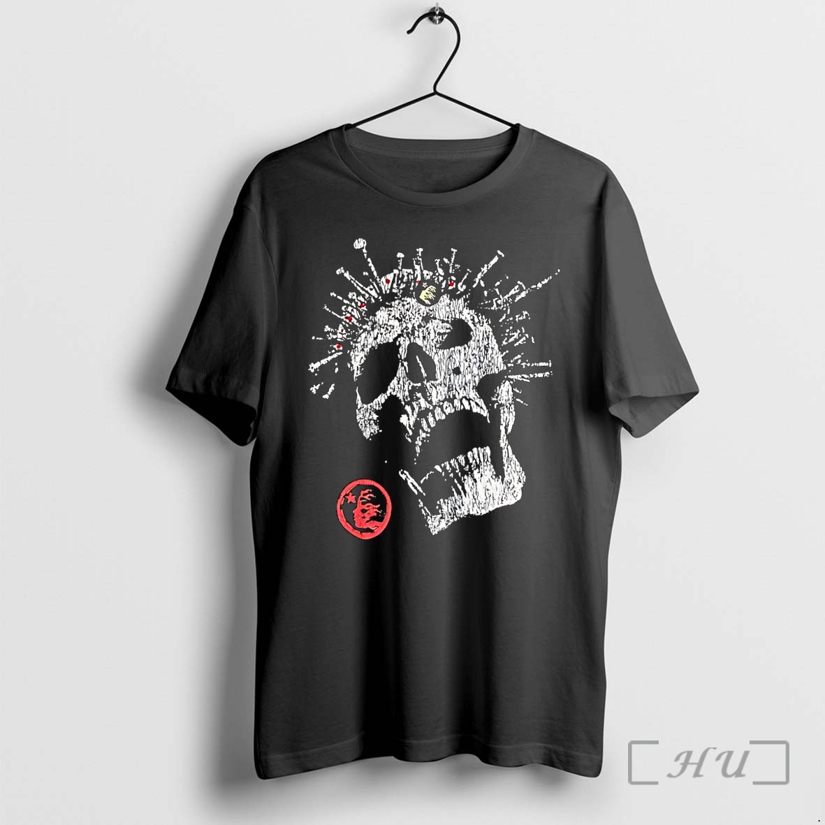 Officials Distressed Screaming Skull Punk Spikes Flaming Face Logo Unleashed Fury 2026 Collection Black Premium T Shirts Sweater Hoodie
