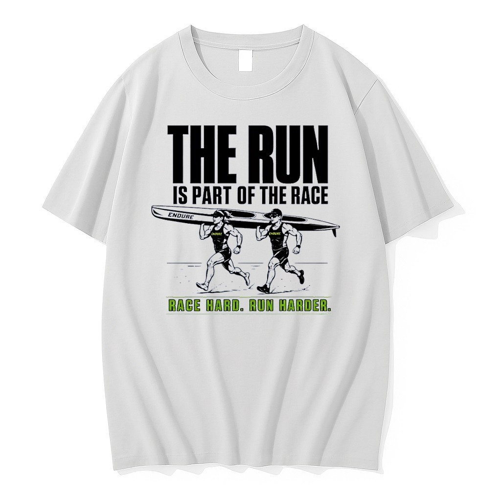 Officials Endure Multi Sport Endurance Race Running Kayak Canoe Athletes The Run Is Part Of The Race Race Hard Run Harder 2026 Race Season White Premium T Shirt Sweatshirt Hoodie