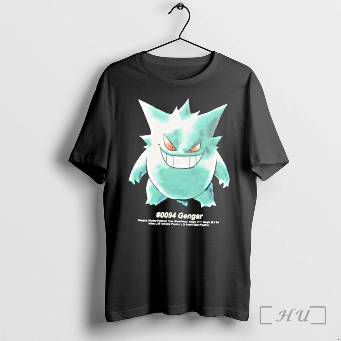 Officials Gengar 0094 Pokedex Pokemon Premium T Shirts Sweater Hoodie