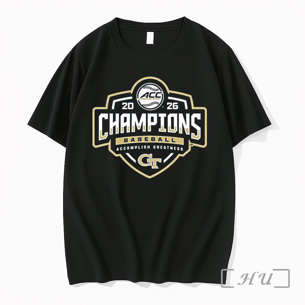 Officials Georgia Tech Yellow Jackets Baseball Acc Tournament Champions 2026 New Design 1 Premium T Shirts Sweater Hoodie