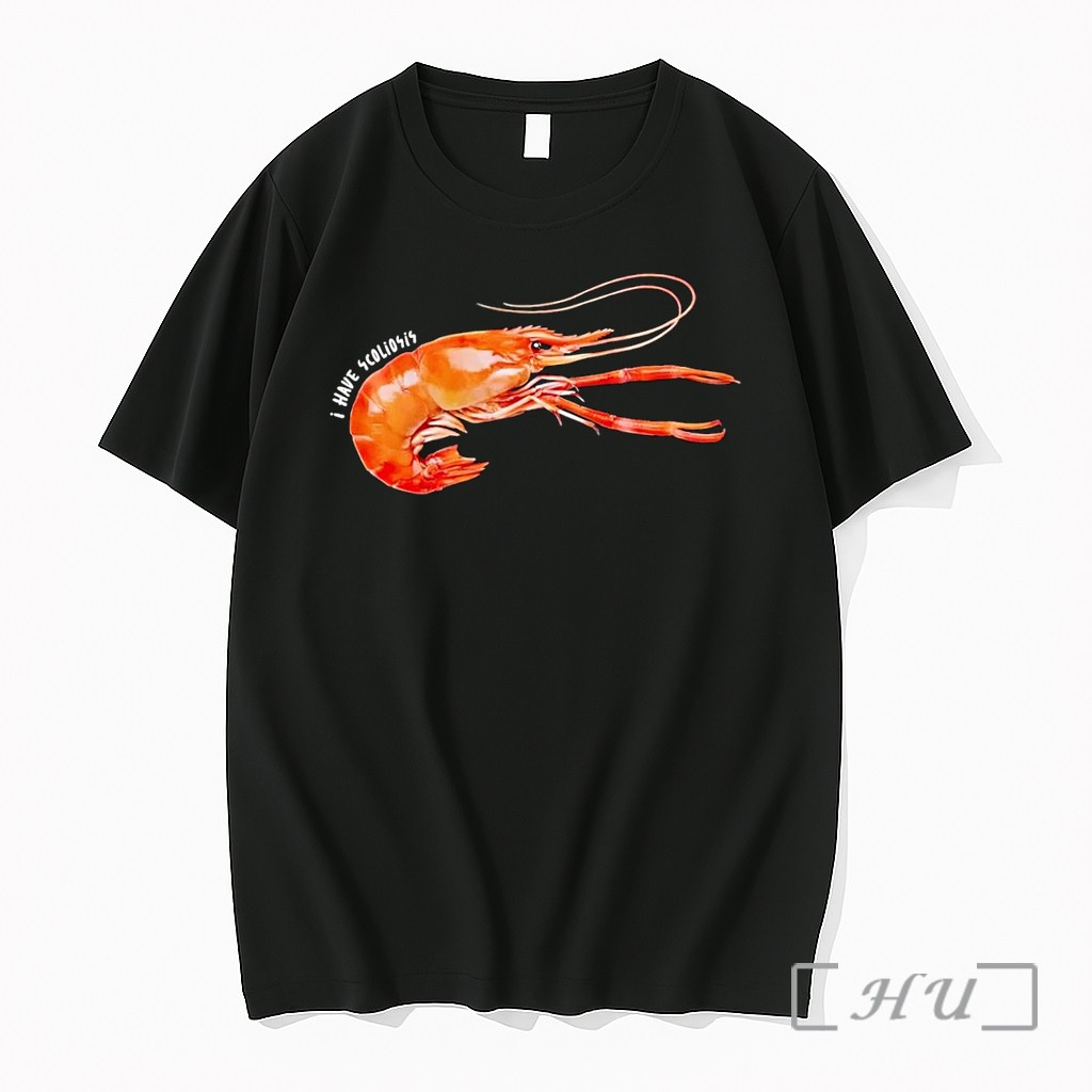 Officials I Have Scoliosis Shrimp Graphic Black Premium T Shirts Sweater Hoodie
