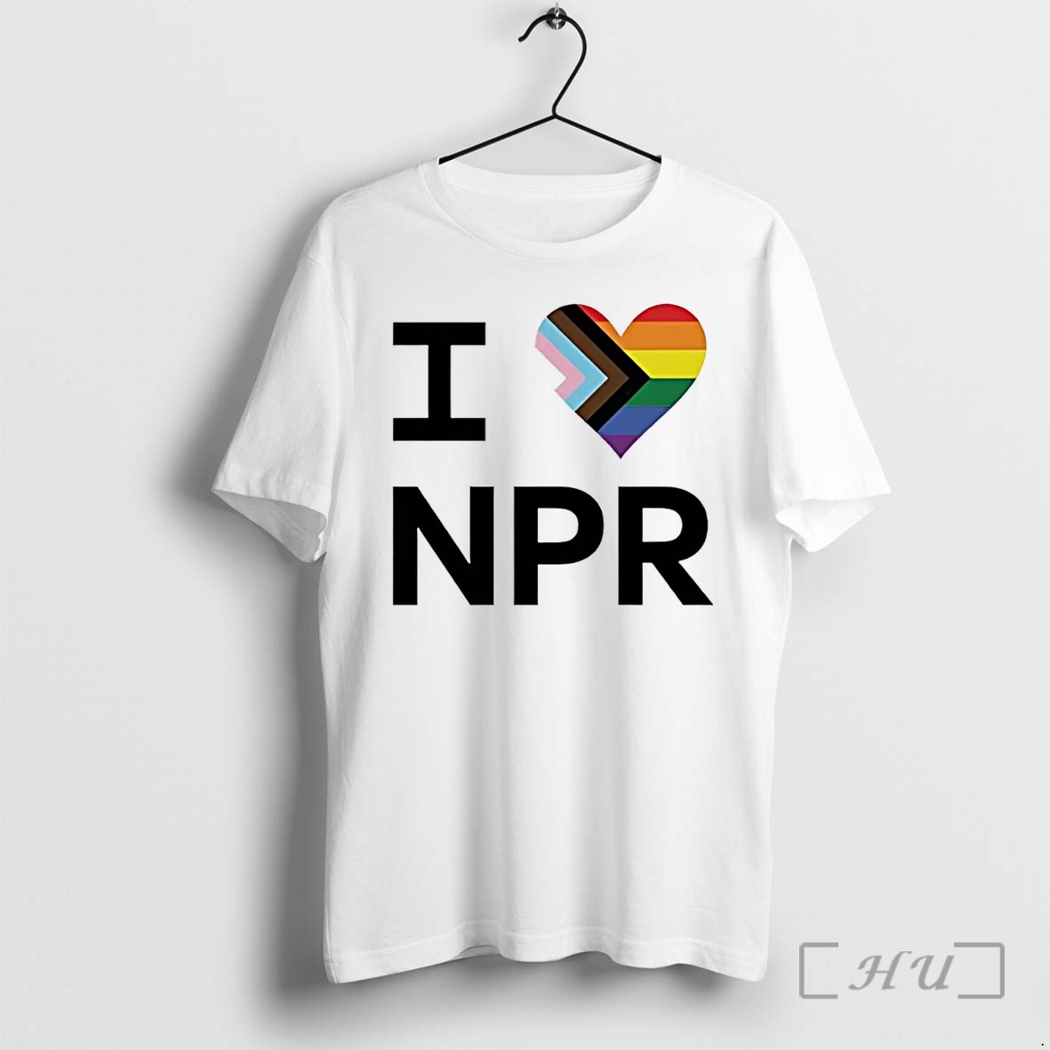 Officials I Love Npr Progress Pride Flag Heart Lgbtq Public Radio Ally 2026 White Premium T Shirts Sweater Hoodie