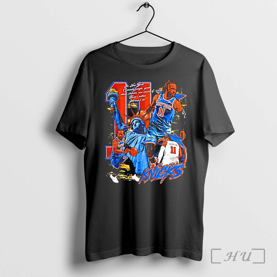 Officials Jalen Brunson 11 New York Knicks Statue Of Liberty Empire State Of Mind Premium T Shirts Sweater Hoodie