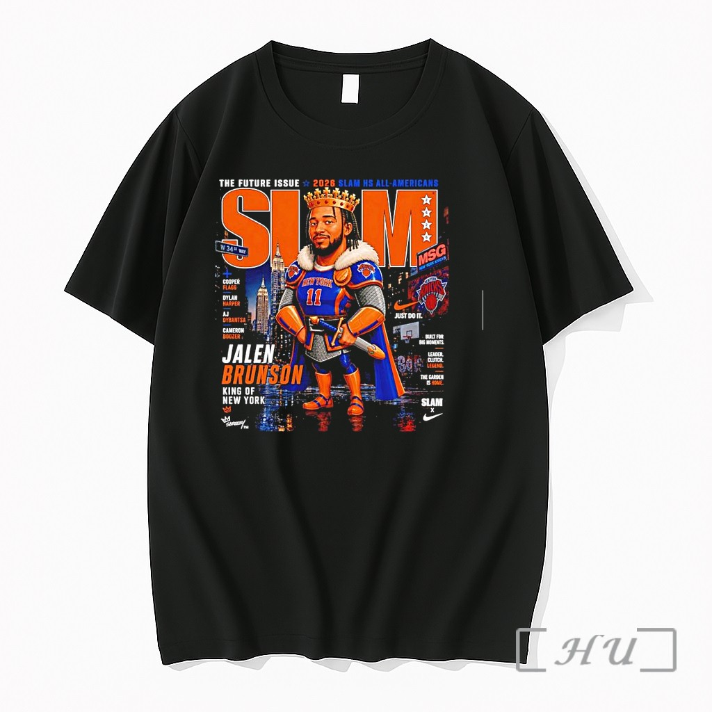 Officials Jalen Brunson King Of New York New York Knicks Nba Slam Magazine 2026 Premium T Shirts Sweater Hoodie