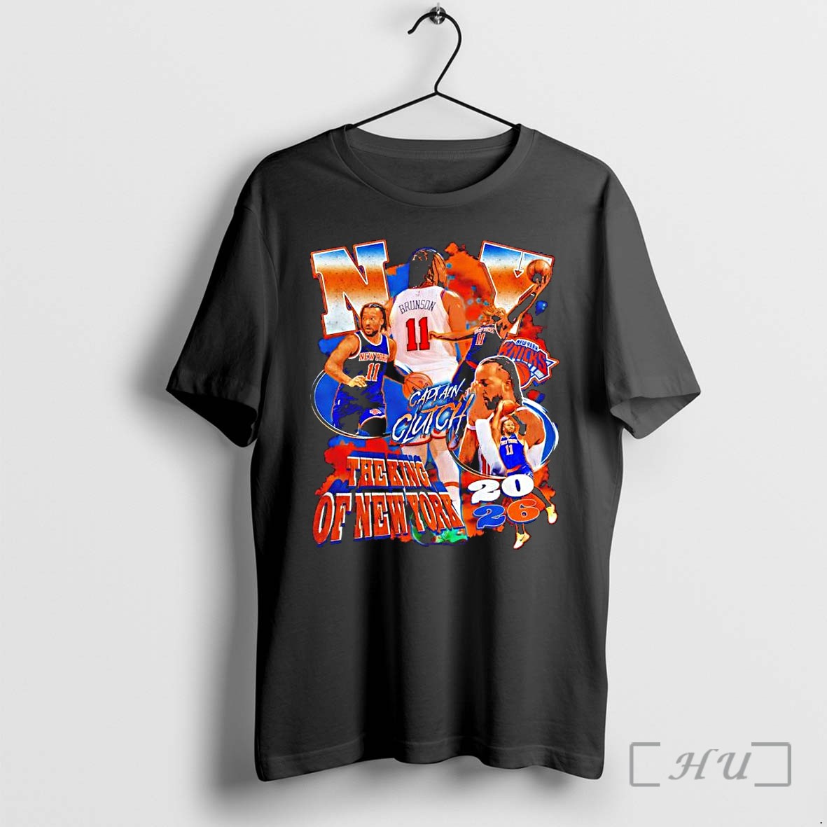 Officials Jalen Brunson New York Knicks Captain Clutch The King Of New York 2026 Basketball Premium T Shirts Sweater Hoodie