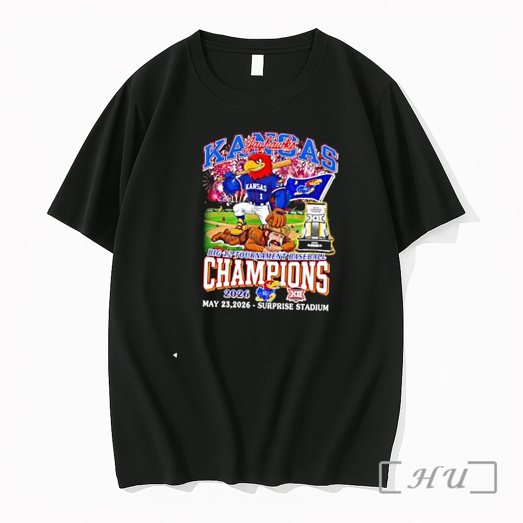 Officials Kansas Jayhawks Big 12 Tournament Baseball Champions 2026 West Virginia Premium T Shirts Sweater Hoodie