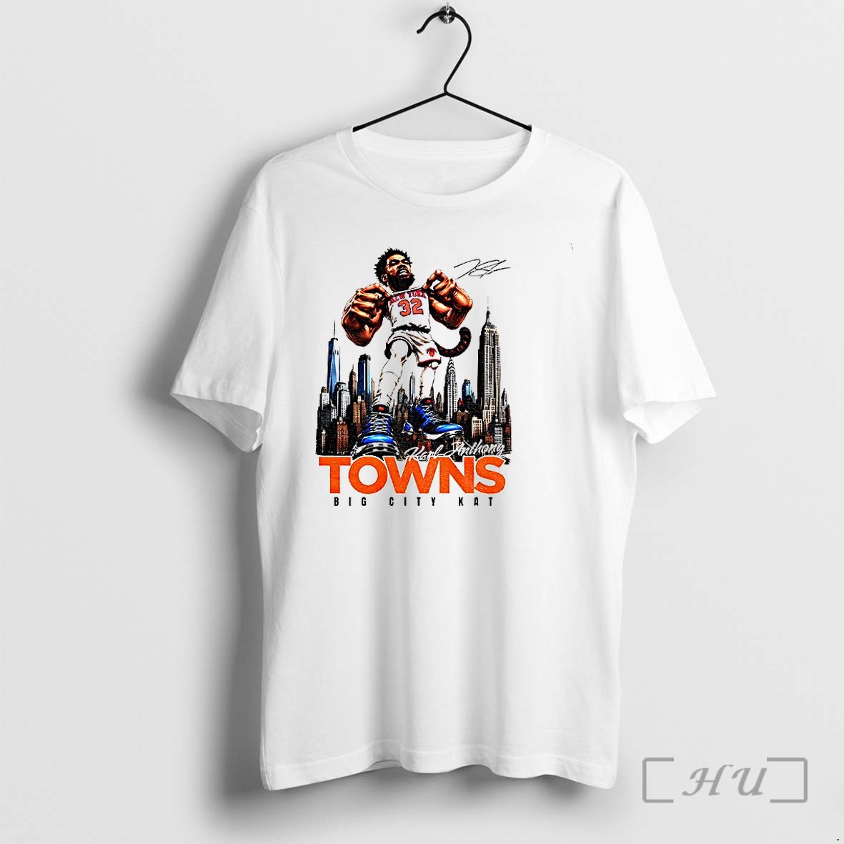 Officials Karl Anthony Towns New York Knicks Basketball City Skyline Big City Kat Signature Premium T Shirts Sweater Hoodie