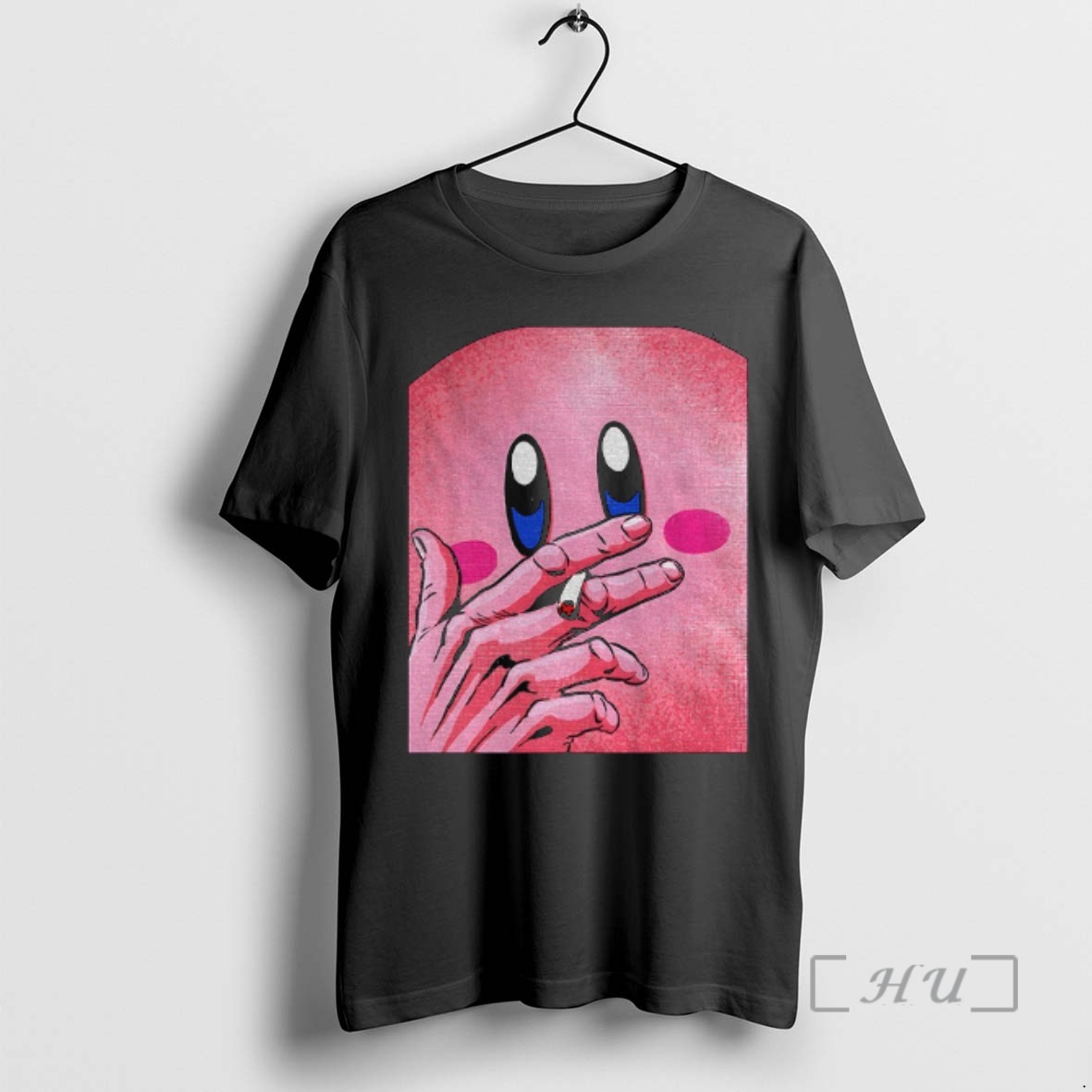 Officials Kirby Smoking Super Tuff Pink Puff Cartoon Premium T Shirts Sweater Hoodie