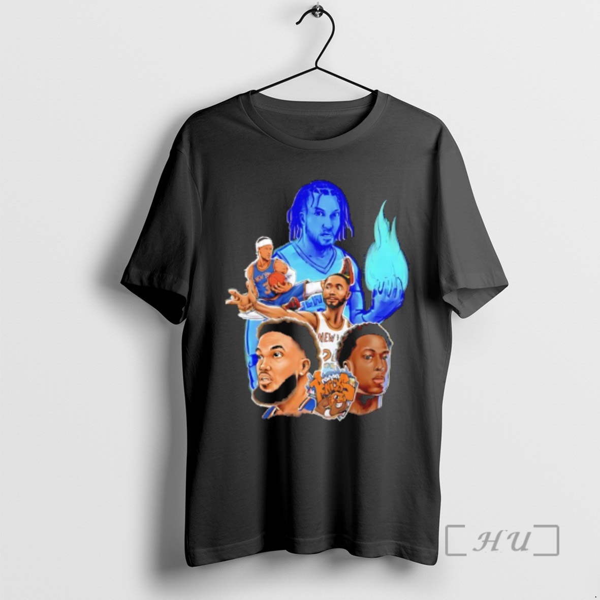 Officials Knicks Jalen Brunson And Og Anunoby Mikal Bridges And Karl Anthony Towns Art Graphic Premium T Shirts Sweater Hoodie