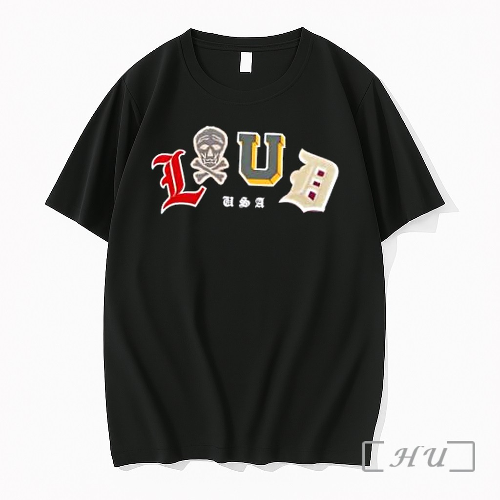 Officials Lud Usa Skull Varsity Patches Premium T Shirts Sweater Hoodie