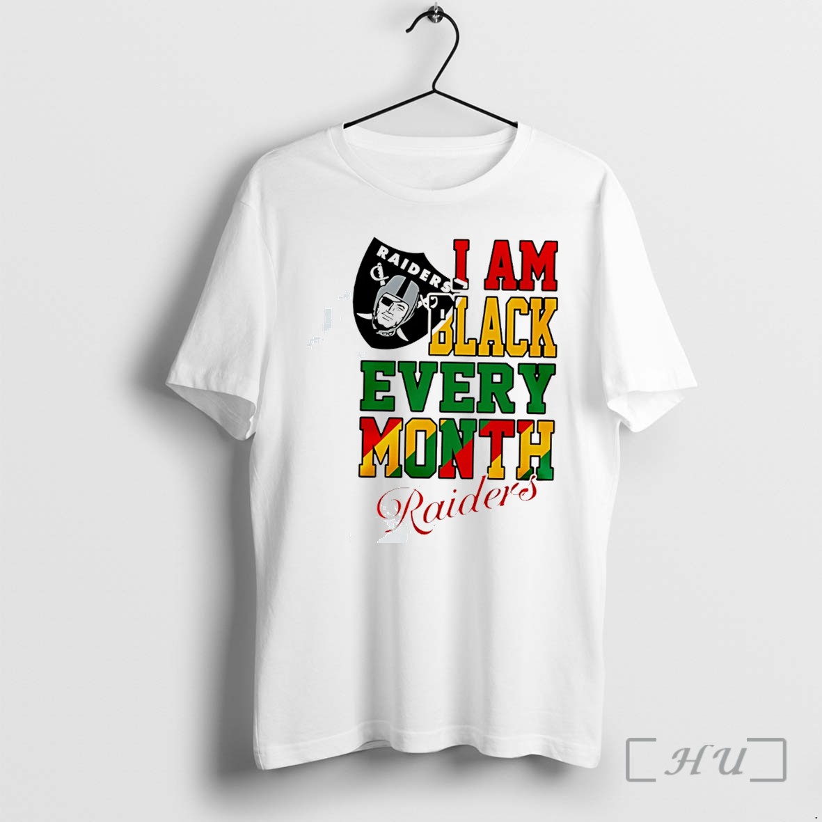 Officials Las Vegas Raiders I Am Black Every Month Logo Tee Premium T Shirts Sweater Hoodie