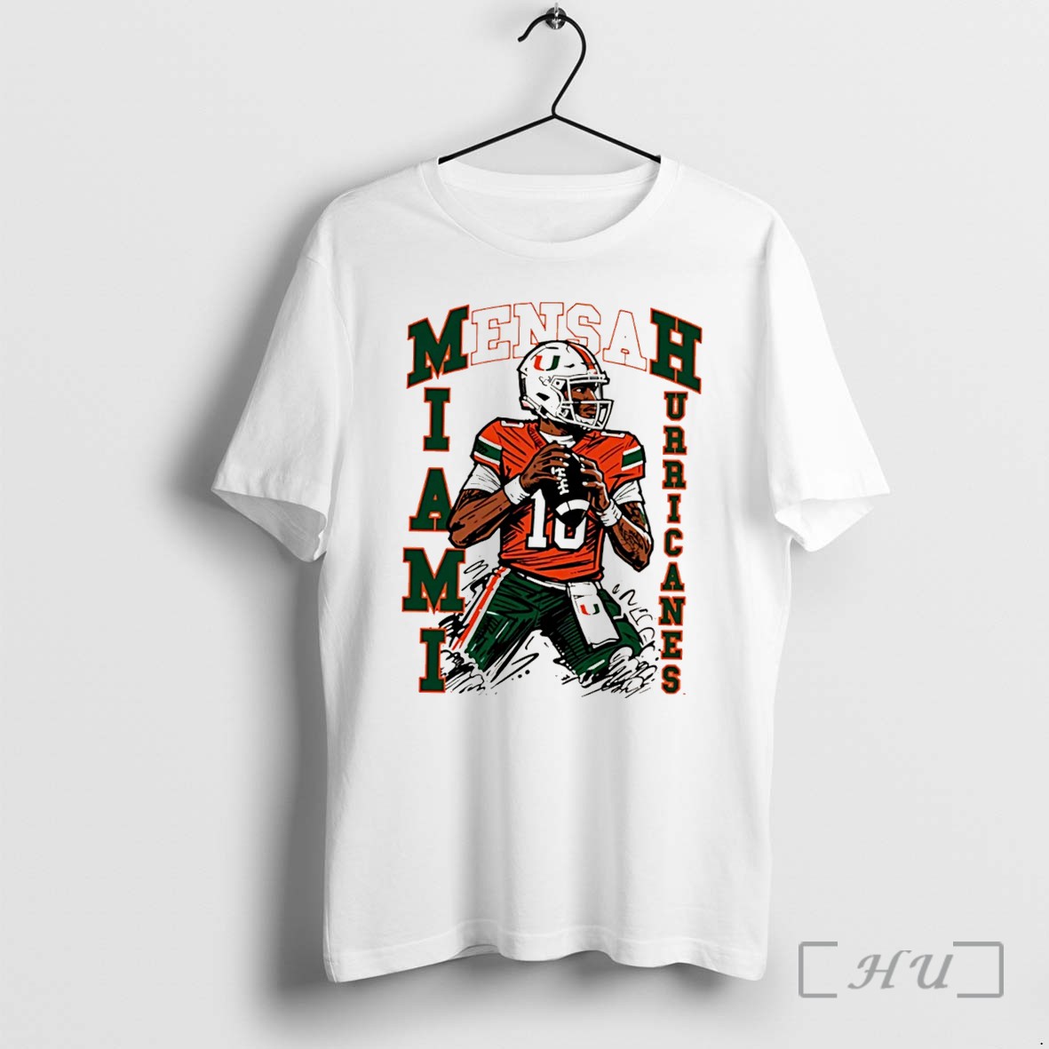 Officials Mensah Sketch Miami Hurricanes Football Paint Tee Premium T Shirts Sweater Hoodie