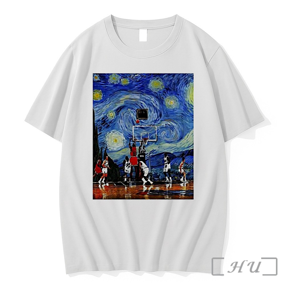 Officials Michael Jordan Dunk Starry Night Van Gogh Basketball Premium T Shirts Sweater Hoodie