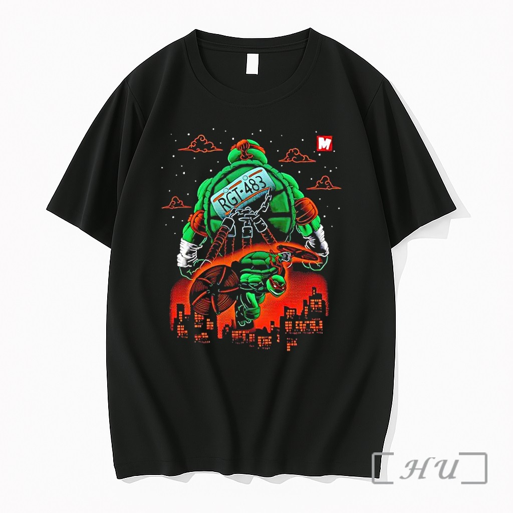Officials Michelangelo Teenage Mutant Ninja Turtles City Skyline Premium T Shirts Sweater Hoodie