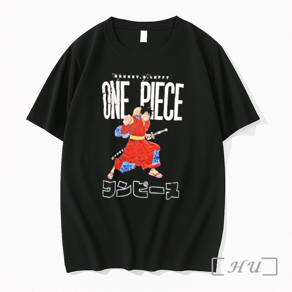 Officials Monkey D Luffy One Piece Wano Samurai Katana Anime Premium T Shirts Sweater Hoodie
