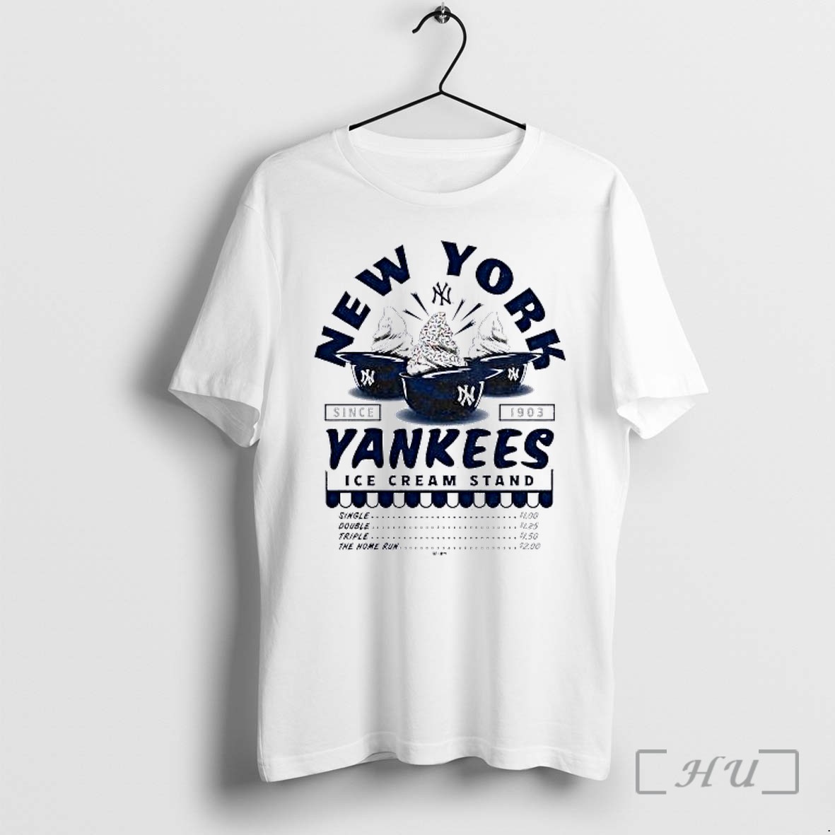 Officials New York Yankees Vintage Ice Cream Stand Menu Premium T Shirts Sweater Hoodie