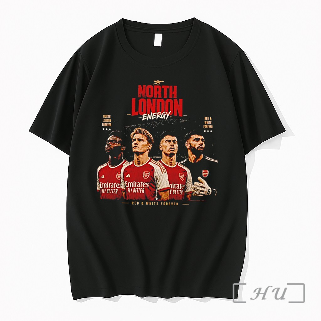 Officials North London Energy Arsenal Fc Red And White Forever 2026 Premium T Shirts Sweater Hoodie