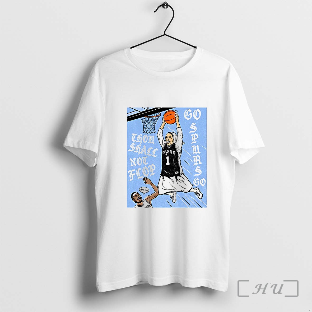 Officials Nun X Victor Wembanyama Cartoon San Antonio Spurs Basketball Go Spurs Go Thou Shall Not Flop Premium T Shirts Sweater Hoodie