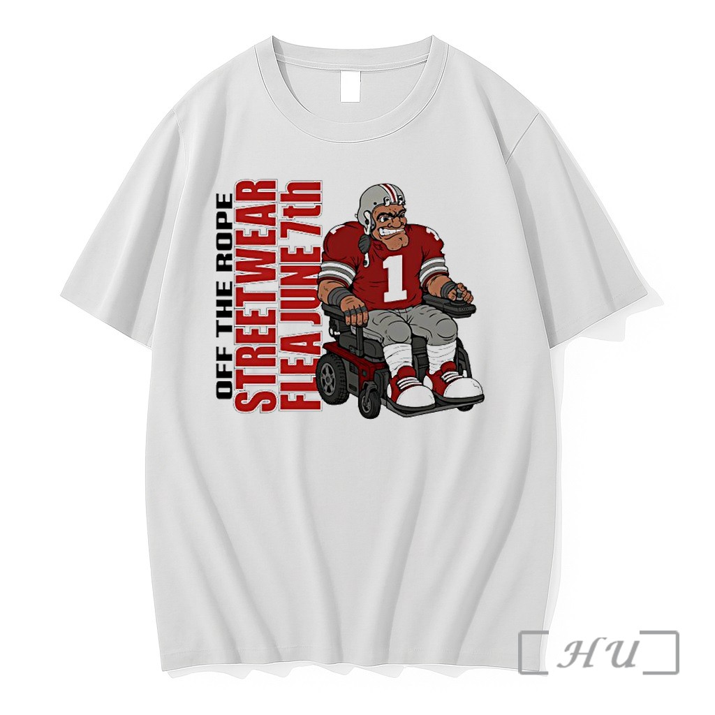 Officials Off The Rope Streetwear Flea June 7th Football Player In A Wheelchair Premium T Shirts Sweater Hoodie