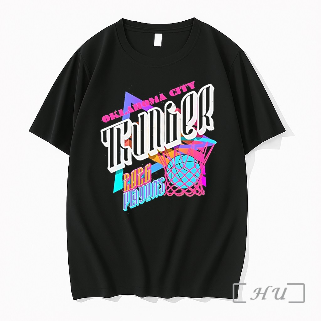 Officials Oklahoma City Thunder Basketball 2026 Playoffs Retro Premium T Shirts Sweater Hoodie
