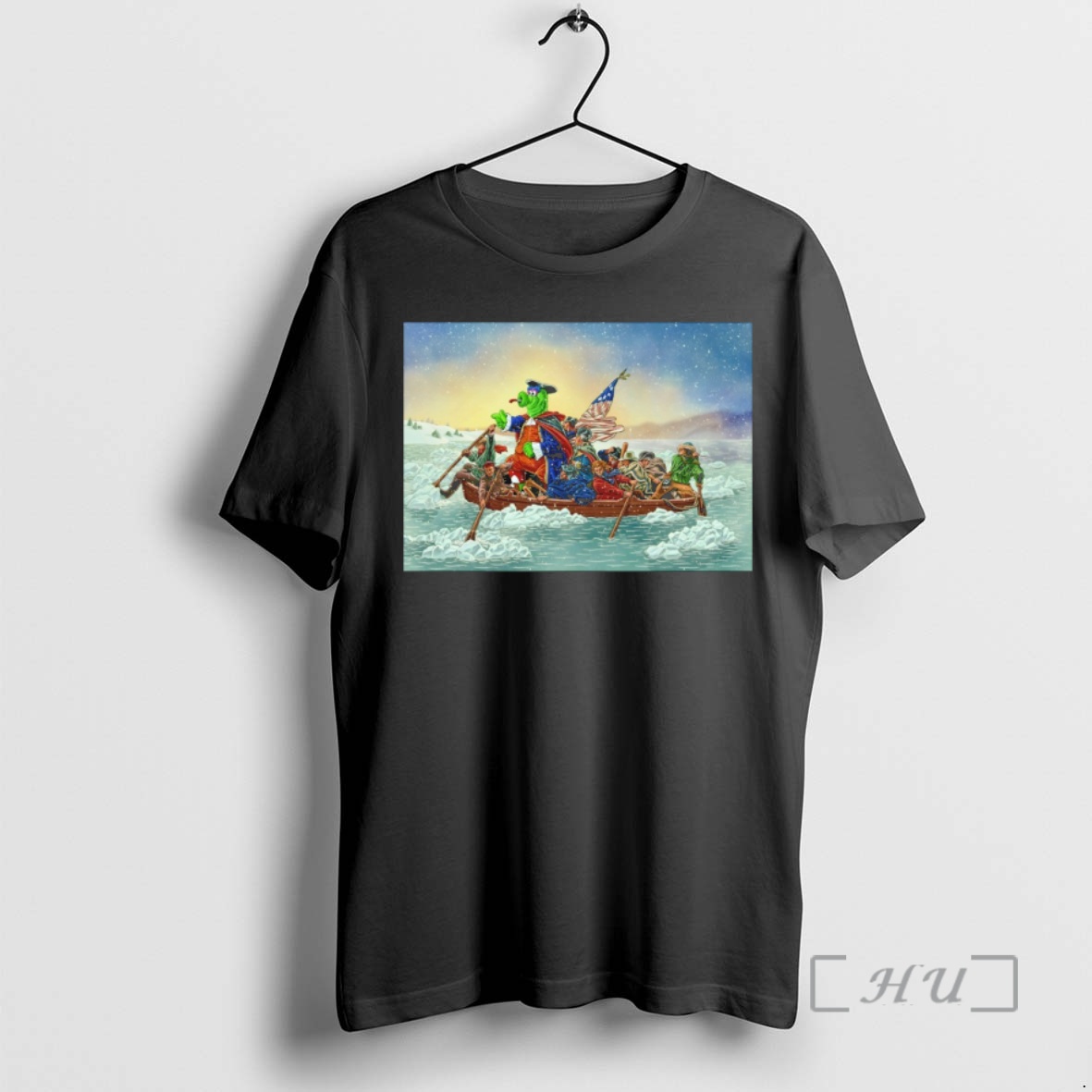 Officials Phillie Phanatic Philadelphia Phillies Washington Crossing The Delaware Parody Premium T Shirts Sweater Hoodie