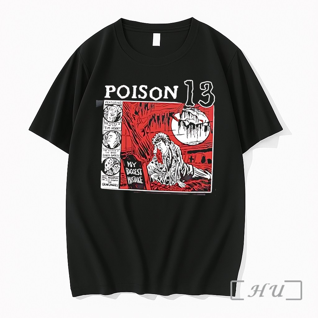 Officials Poison 13 My Biggest Mistake Graveyard Comic Art Black Premium T Shirts Sweater Hoodie
