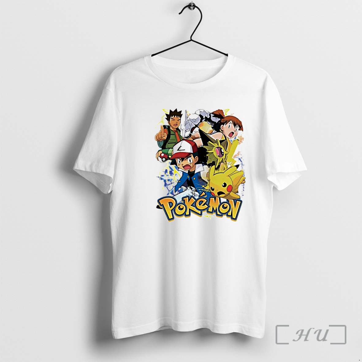 Officials Pokemon Ash Pikachu Brock Misty Onix Starmie Dynamic Adventure Premium T Shirts Sweater Hoodie