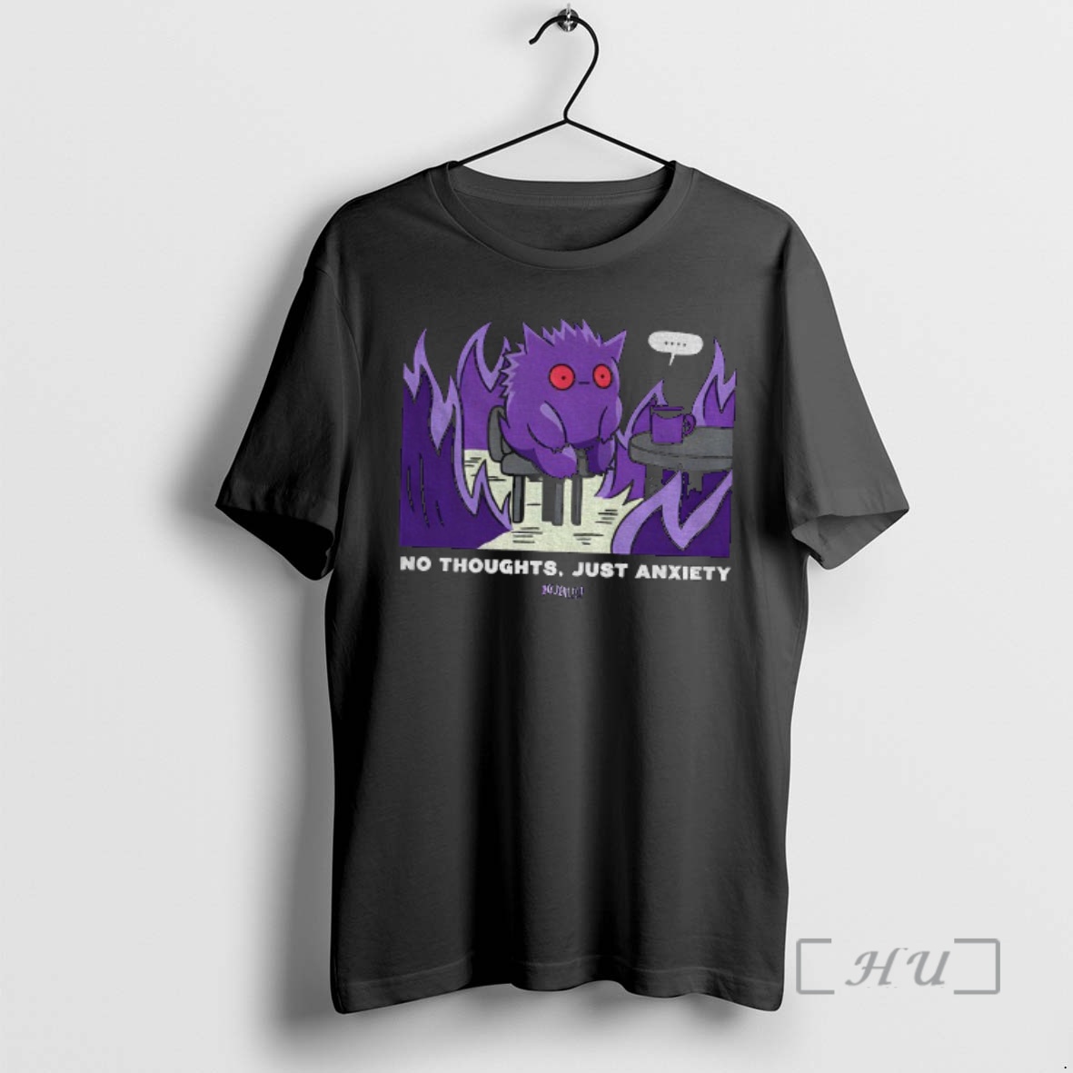Officials Pokemon Gengar No Thoughts Just Anxiety Premium T Shirts Sweater Hoodie