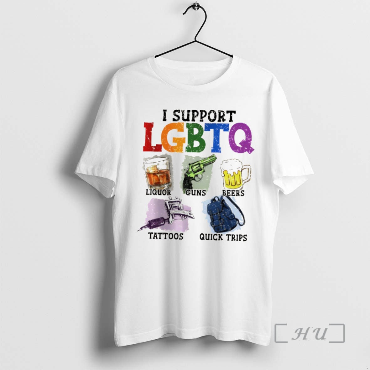 Officials Pride Month Graphic I Support Lgbtq Liquor Guns Beers Tattoos Premium T Shirts Sweater Hoodie