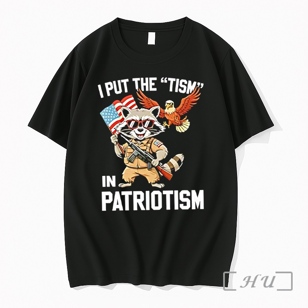 Officials Raccoon With Gun I Put The Tism In Patriotism Premium T Shirts Sweater Hoodie