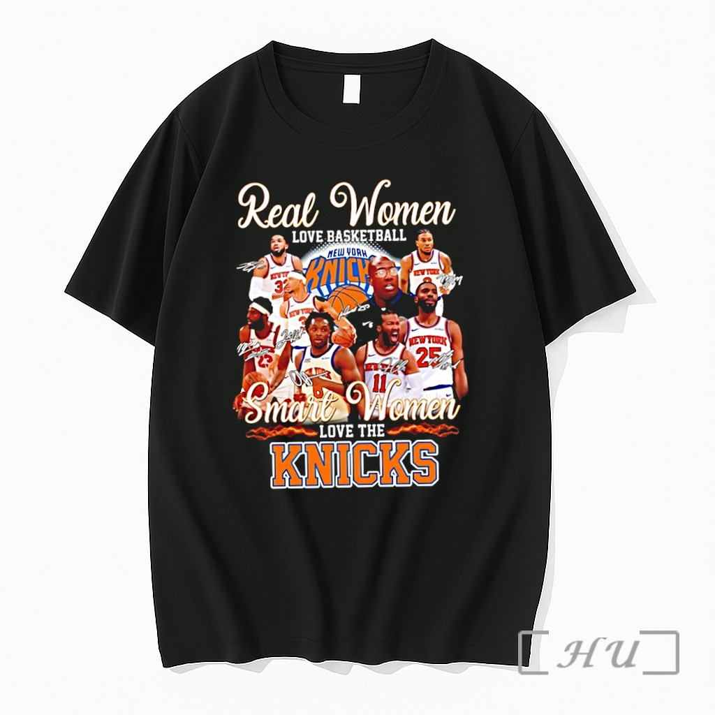 Officials Real Women Love Basketball Love The New York Knicks Signatures Premium T Shirts Sweater Hoodie
