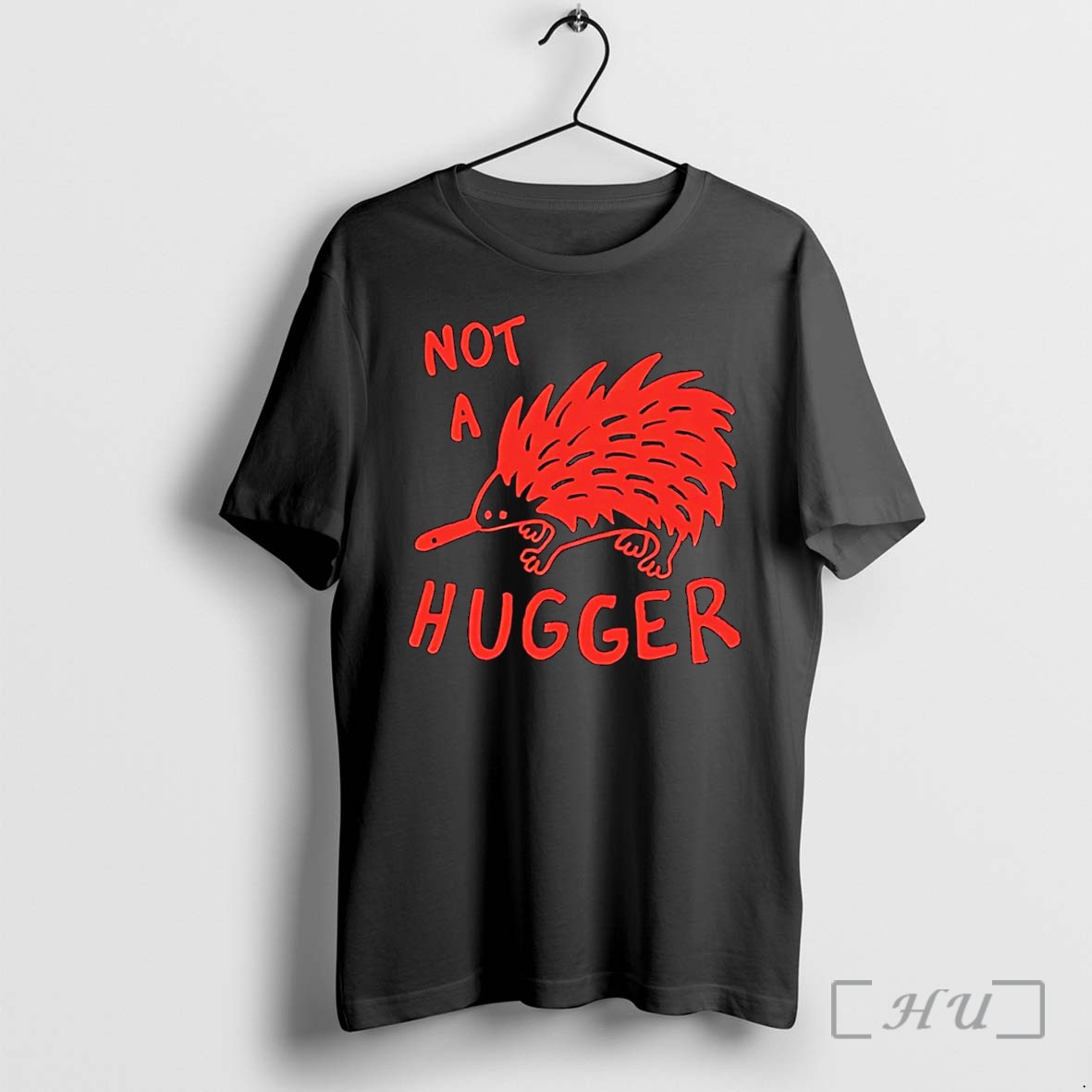 Officials Red Spiky Echidna Not A Hugger Black Premium T Shirts Sweater Hoodie