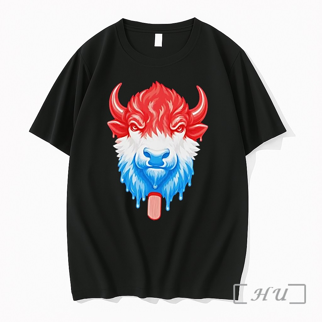 Officials Red White Blue Melting Buffalo Popsicle Black Premium T Shirts Sweater Hoodie