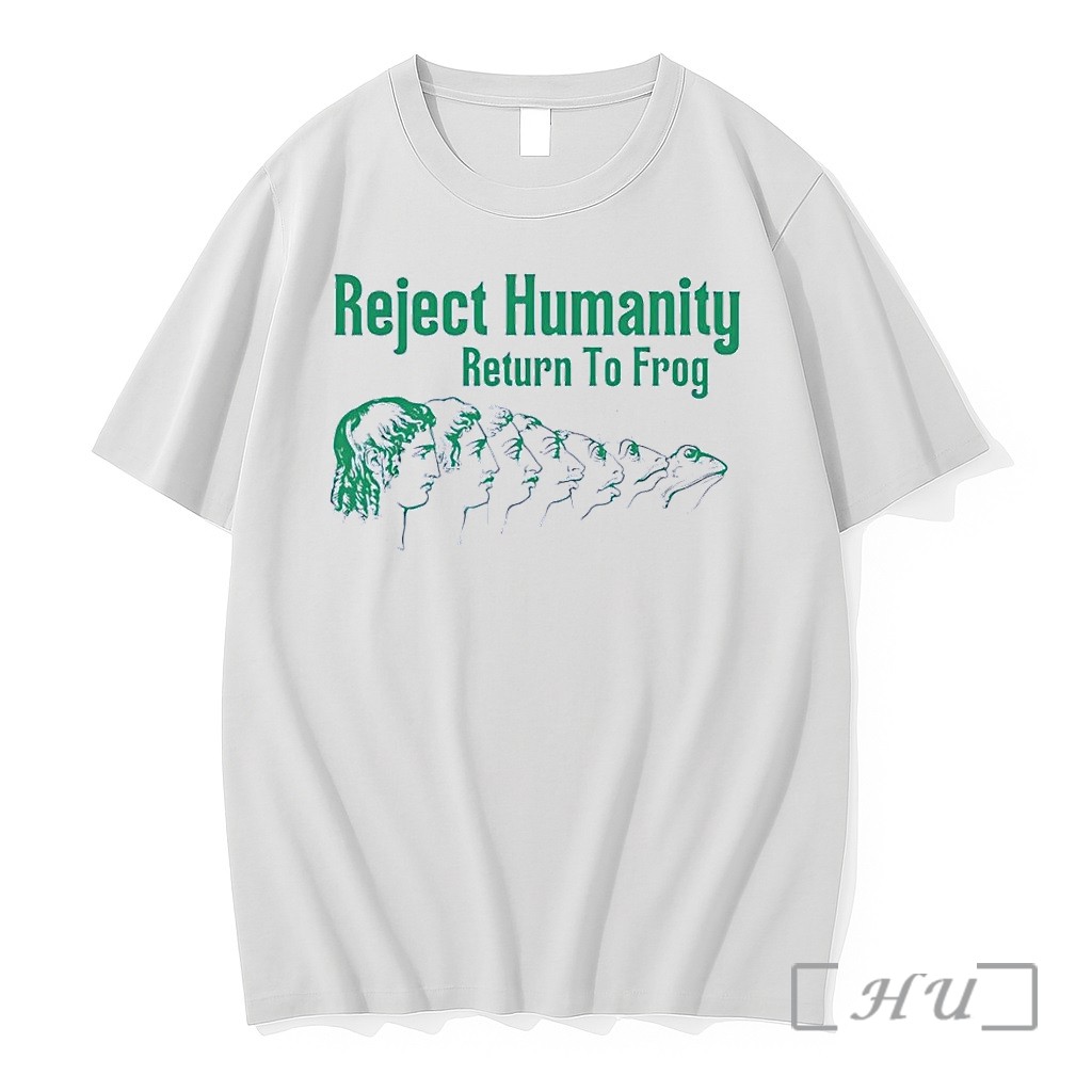 Officials Reject Humanity Return To Frog Evolution White Premium T Shirts Sweater Hoodie