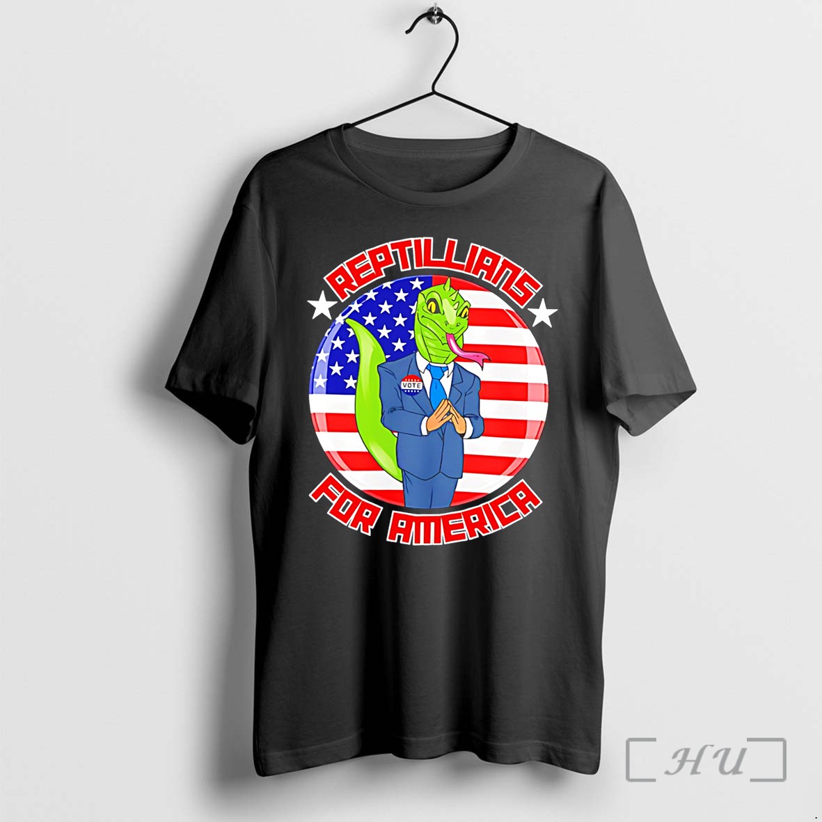 Officials Reptillians For America With Flag And Lizard In Suit Tee Premium T Shirts Sweater Hoodie
