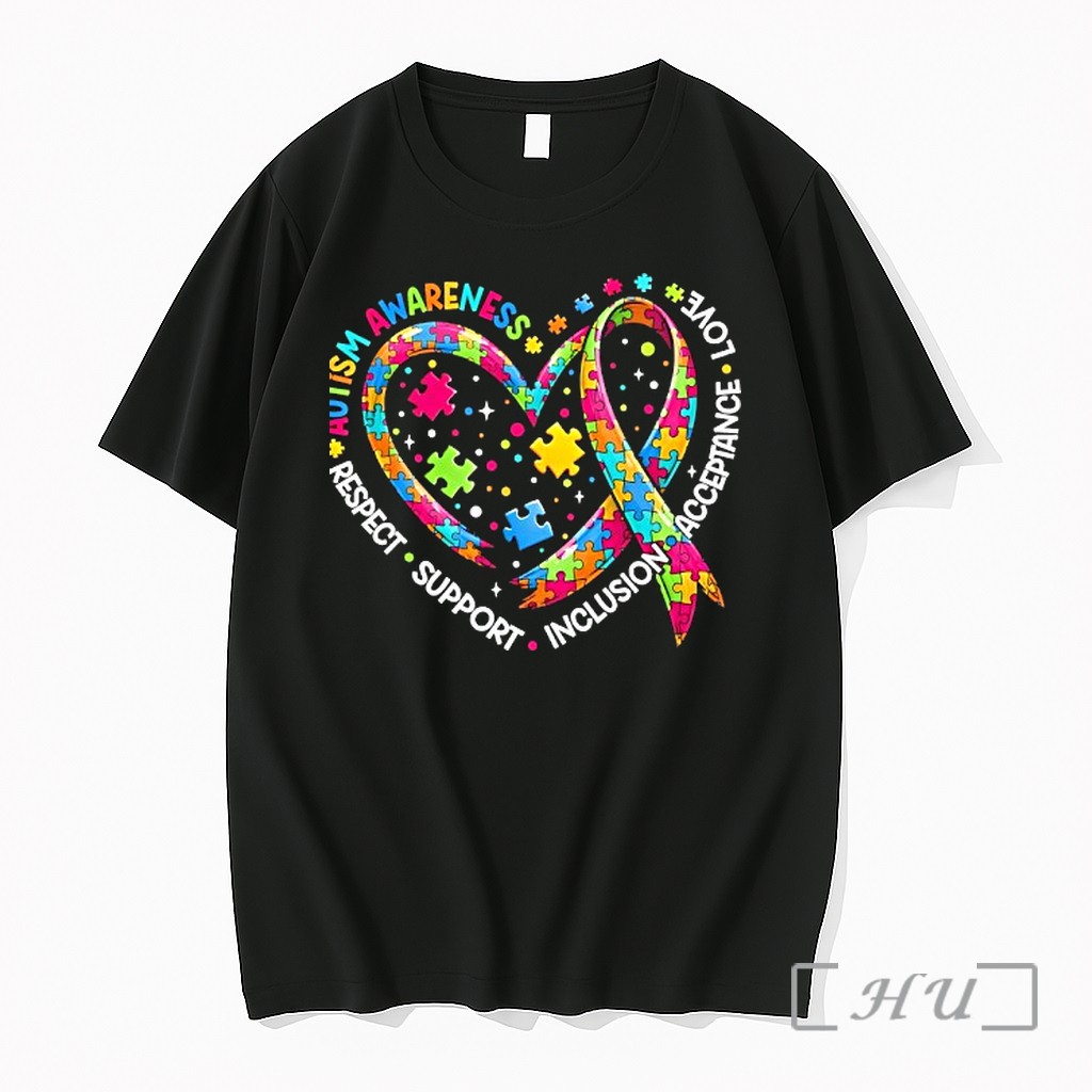 Officials Respect Support Autism Awareness Heart Premium T Shirts Sweater Hoodie