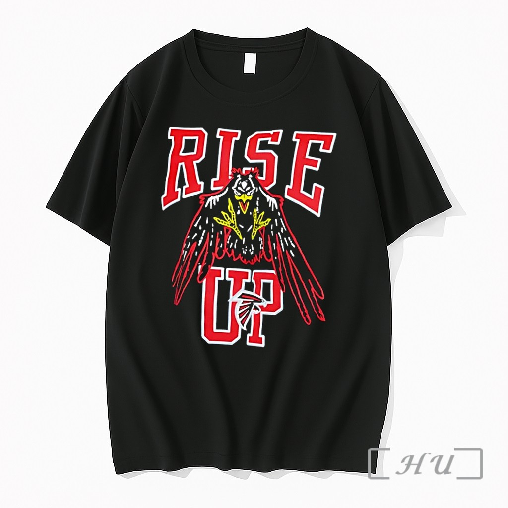 Officials Rise Up Atlanta Football Team Logo Mascot Black Premium T Shirts Sweater Hoodie
