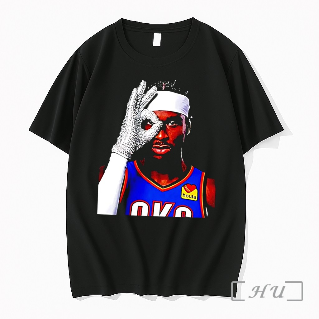 Officials Shai Gilgeous Alexander Okc Thunder Ok Gesture Sparkle Glove Black Premium T Shirts Sweater Hoodie