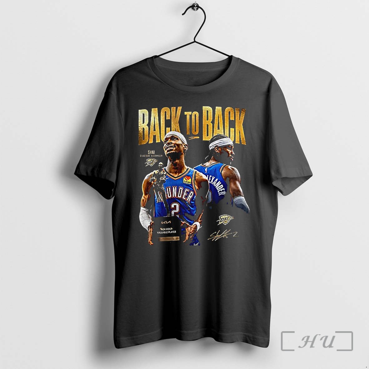 Officials Shai Gilgeous Alexander Oklahoma City Thunder Basketball Back To Back 2026 Signature Premium T Shirts Sweater Hoodie
