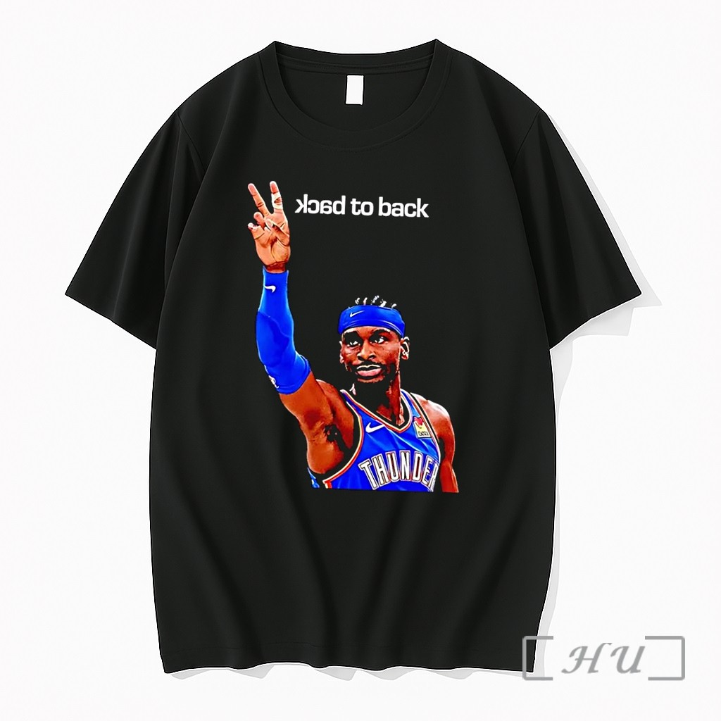 Officials Shai Gilgeous Alexander Two Back To Back Thunder Black Premium T Shirts Sweater Hoodie