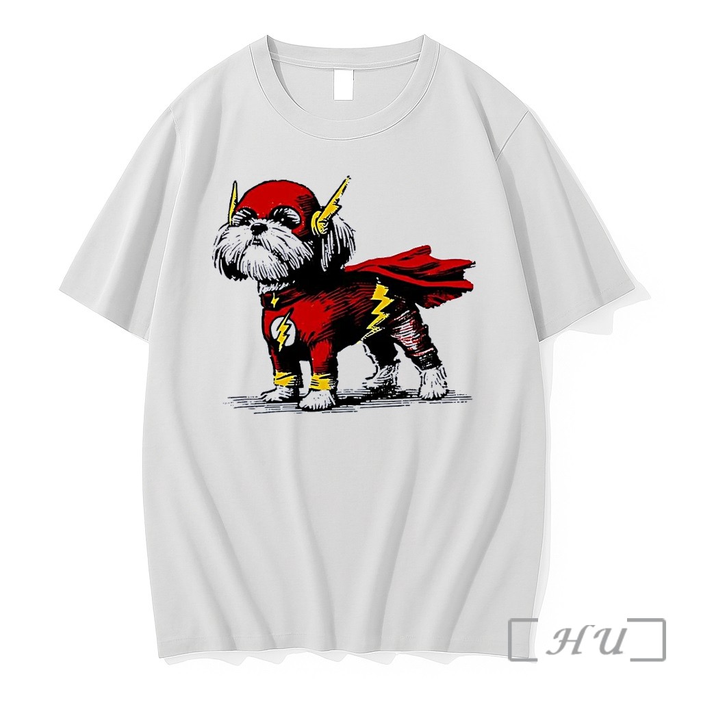 Officials Shih Tzu Dog The Flash Superhero White Premium T Shirts Sweater Hoodie