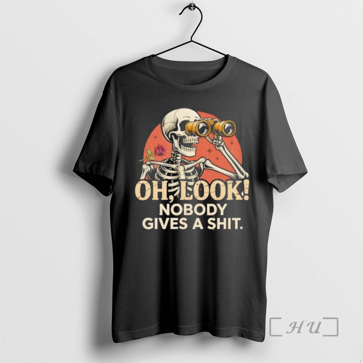Officials Skeleton Oh Look Nobody Gives A Shit Vintage Premium T Shirts Sweater Hoodie