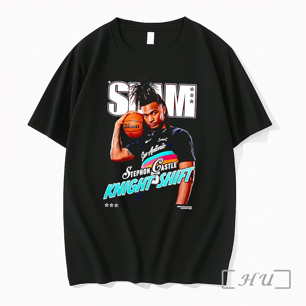Officials Slam Magazine Stephon Castle Knight Shift San Antonio Spurs Black Premium T Shirts Sweater Hoodie