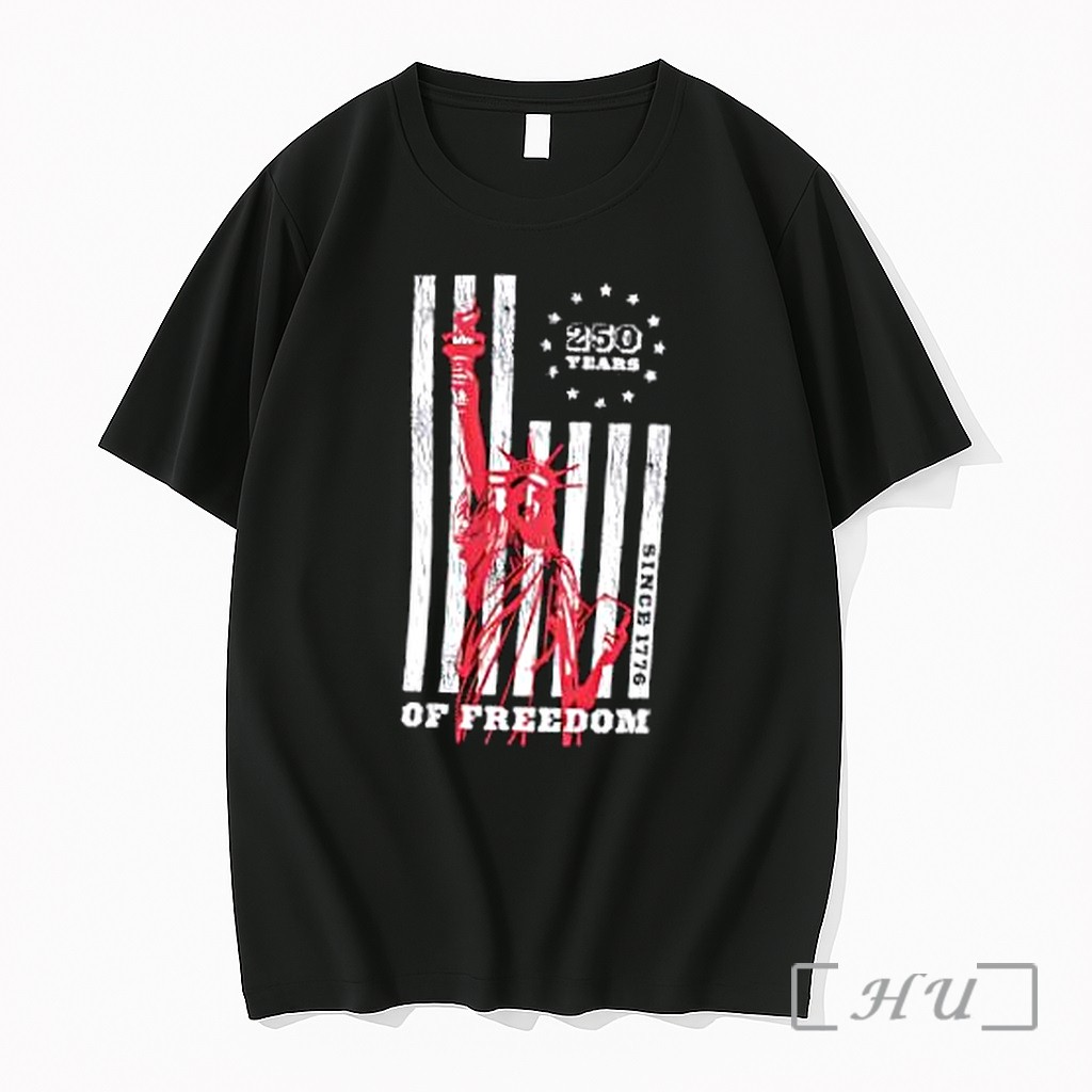 Officials Statue Of Liberty 250 Years Of Freedom Since 1776 Distressed American Flag Premium T Shirts Sweater Hoodie