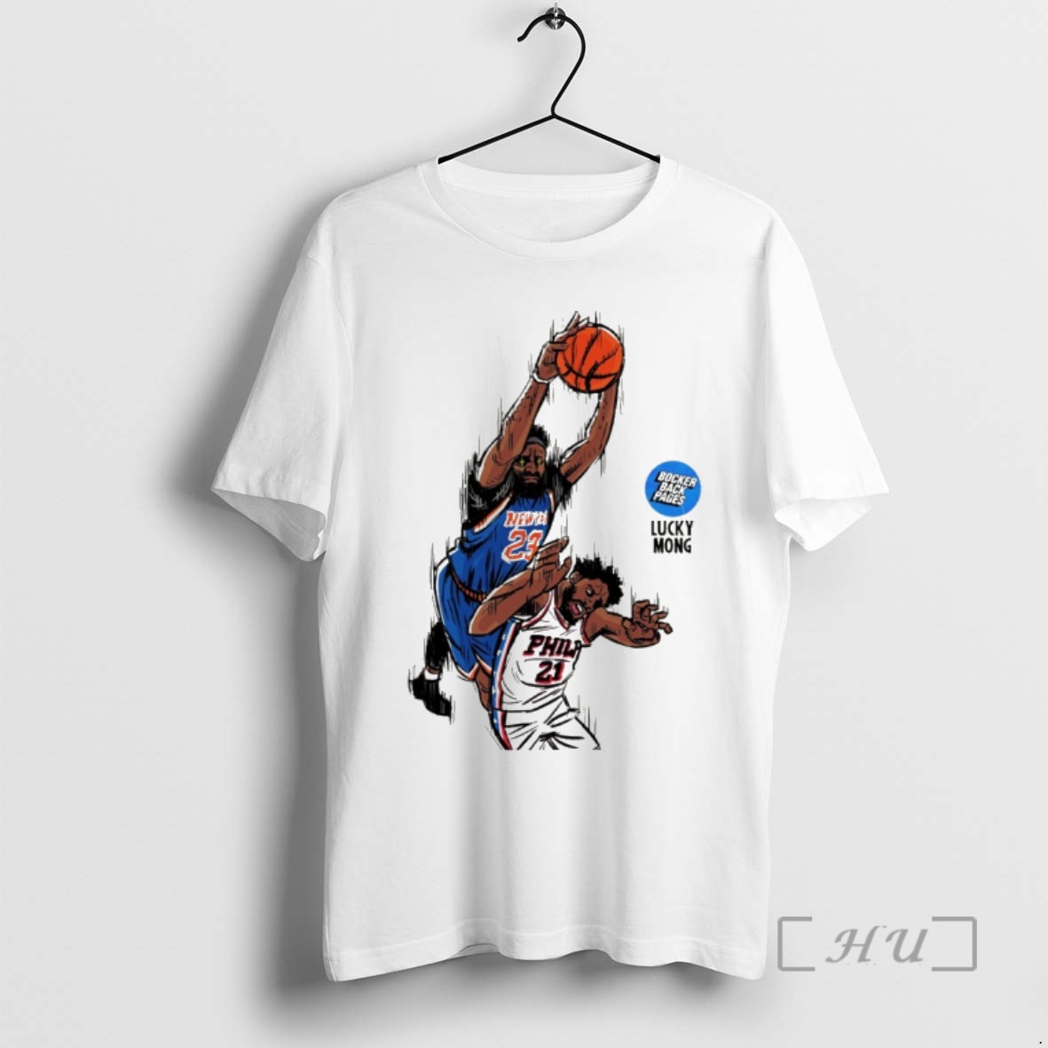 Officials The Knicks Game 4 Joel Embiid Vs Mitchell Robinson Nba Moment Art Premium T Shirts Sweater Hoodie