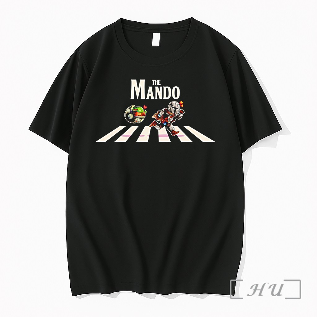 Officials The Mando Mandalorian Grogu And Din Djarin Crossing Abbey Road Premium T Shirts Sweater Hoodie