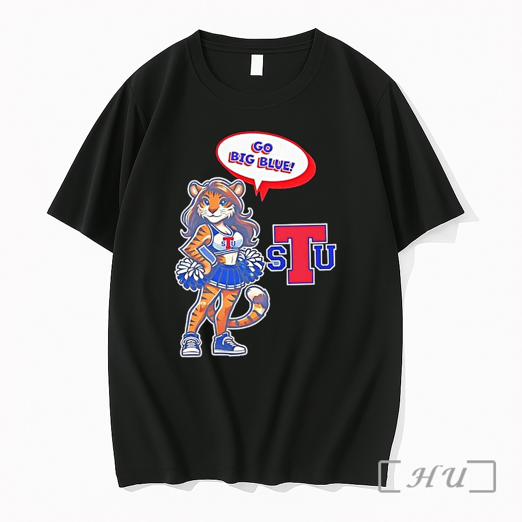 Officials Tiger Cheerleader Go Big Blue Louisiana Tech Bulldogs Premium T Shirts Sweater Hoodie